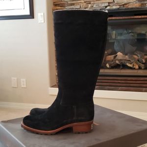 Ugg Broome black suede knee high boots EUC